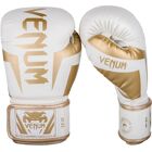 Venum Elite Skintex Kožené tréninkové boxerské rukavice s háčkem a poutkem - Bílá/Zlatá