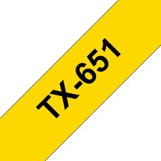 Brother TX-651 Label Tape - Black on Yellow