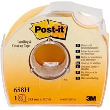 Nastro Etichetta Trasparente Post-It - Riposizionabile - 25.4mm x 17.7m - Nastro di etichettatura