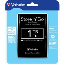Disco Rígido Externo Verbatim 1TB Preto - Disco Rígido Externo