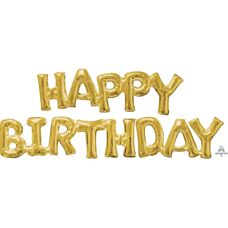 Amscan Gold Happy Birthday Folienballon - Partydekoration