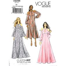 Vogue Damklänning Mönster - Fitted, Kalla Axlar, Slits