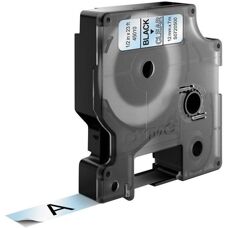 Dymo D1 12mm Etikettenband - Schwarz auf Transparent - 7m