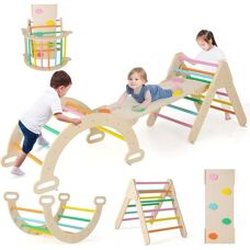 Costway - 7-i-1 Montessori Trekant - Bouktramp - Lege sæt