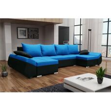 Fun Möbel - KLEO - Schwarz-Blau - U-Form - Sofa bed