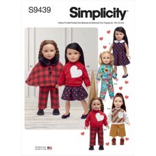Simplicity S9439 Doll Outfits Sewing Pattern - Toy Clothes