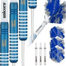 Unicorn Gary Anderson Blue Silver Star Darts Set - Steel, 21G