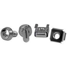 StarTech.com M6 Screws and Cage Nuts - 50 Pack - Silver - Server Rack Components