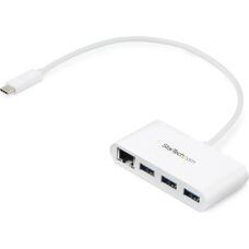 Hub USB-C Bianco StarTech.com con Ethernet Gigabit - 3 Porte