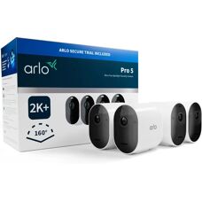 Arlo Pro 5 Kabellose Sicherheitskamera - 2K HDR Innen/Außen - 4er Pack