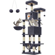 Feandrea Tall Cat Tree Activity Centre - Grey - 206cm