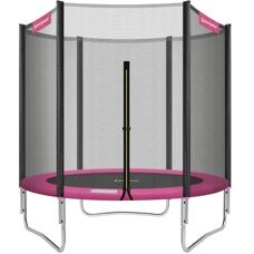 SONGMICS Pink 6 Fuß Trampolin mit Sicherheitsnetz, Leiter & Pad