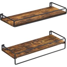Raft de perete Vasagle - Maro, negru - Rafturi industriale de perete