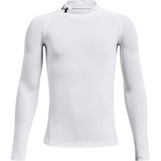 Under Armour Jungen HeatGear Armour Mock Langarm - Weiß / Schwarz - Langarm Baselayer