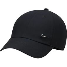 Nike Dri-Fit Club Niestrukturalny Kapelusz Metal-Swoosh (FB5372) - czarny/metaliczny srebrny