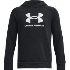 Sweat à capuche Under Armour Rival Fleece Big Logo pour garçon - Noir/Blanc - Publicité