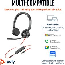 Poly Blackwire 3325 Stereo Headset - Microsoft Teams Certified