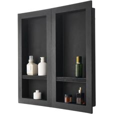 Succebuy Black 16x32 inch Shower Niche - Bathroom Storage