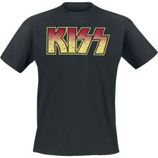Kiss - Logo Usé - Schwarz - 100% Baumwolle - T-shirt