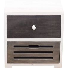 Comodino Rebecca - Stile Vintage con 2 Cassetti in Legno
