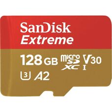 SanDisk Extreme 128 GB MicroSDXC - Stockage Haute Vitesse pour Action & Drones - Publicité