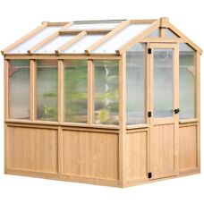 Tchibo Zedernholz-Gewächshaus - 204x238x236cm - Braun - Holz/Polycarbonat