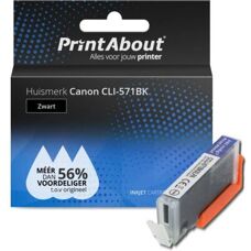 PrintAbout CLI-571BK Schwarze Tintenpatrone - Für Canon