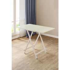 Livingandhome - 100x60 Folding Wood - White - Dining Table