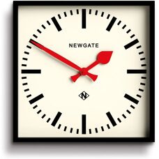 Newgate Number Five Wall Clock - Square, Red Hands, 33.5cm