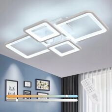 Goeco - Square Acrylic Ceiling Light - White - 62x40x14cm