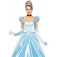 Vestito da principessa blu in raso - Vestito