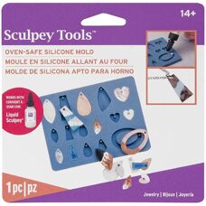 Sculpey Blue Silicone Jewelry Mold - 16 Shapes for Crafting