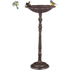 B2X Cuenco de agua para pájaros grande de hierro fundido - Decoración de jardín