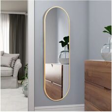Livingandhome - Modern Oval - Gold - Full-Length - Mirror