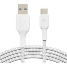 Belkin USB Cable - 3m White - USB-C & USB A, Durable Nylon