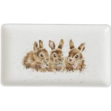 Wrendale Designs Bunnies Bone China Tray - Rabbit - Ceramic