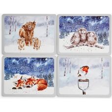 Wrendale Designs Christmas Cork-Backed Placemats - Set of 4