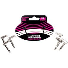Ernie Ball Vit platt patchkabel 15cm - Ljudkabel
