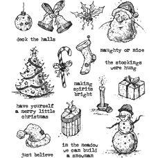 Tim Holtz Tattered Christmas Cling Stamps - Cling Stamps