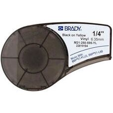 Brady M210 Vinyl Tape - Black, Yellow - 6.35mm x 6.4m