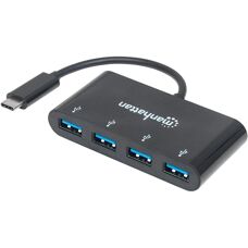Manhattan 162746 Hub USB-C - 4 Porte, 5 Gbps - Nero