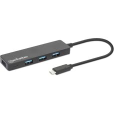 Manhattan 164924 USB-C Hub - 4 Portar, 5 Gbps, Svart