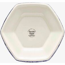 Spode Blå Italiensk Sekskantet Vase - 27cm - Porcelæn