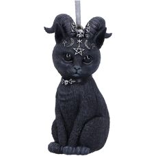 Hangende Ornament Zwarte Hoorn Kat - Gotische Decoratie