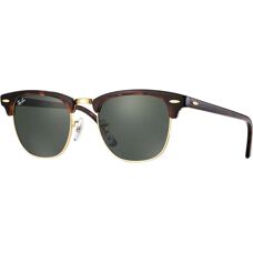 Ray-Ban Clubmaster Classic solbriller - Svart/Golden med grønne linser