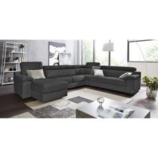 CALIA ITALIA CS_Mambo U-Form Sofa - Leder, Schwarz, 360cm
