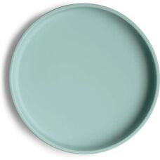 Mushie Cambridge Blue Silikone Barneplate med sugekopp - 6M+