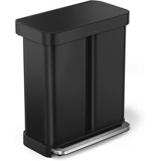 simplehuman Rektangulær pedalspand - Mat sort - 58L