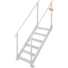 Scala Darsena VEVOR - Altezza Regolabile, 6 Gradini, Alluminio