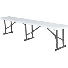 Lifetime Opvouwbare Witte Bank - 183x29x42cm